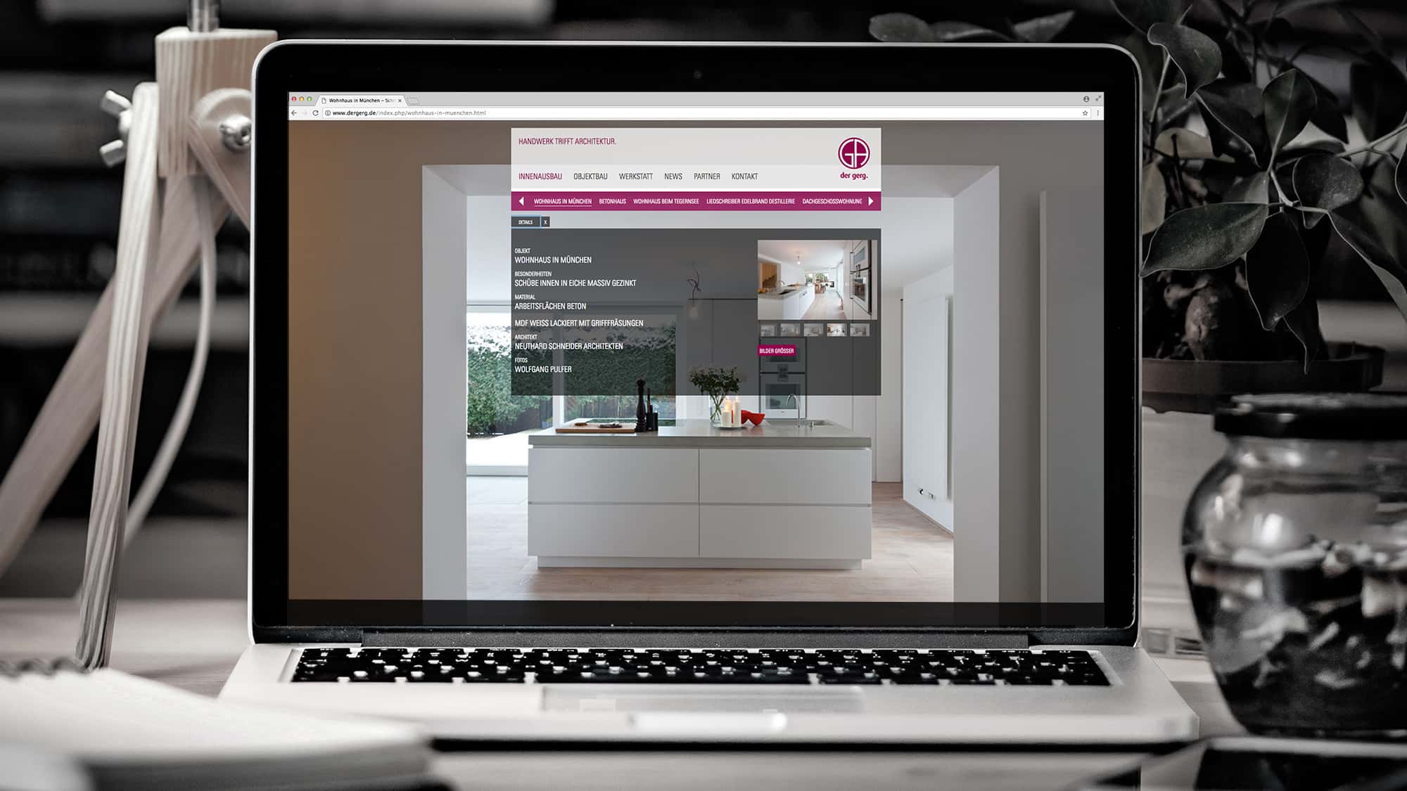 Der Gerg Website im neuen Corporate Design, Konzeption und Realisation von Schliesske Markenagentur