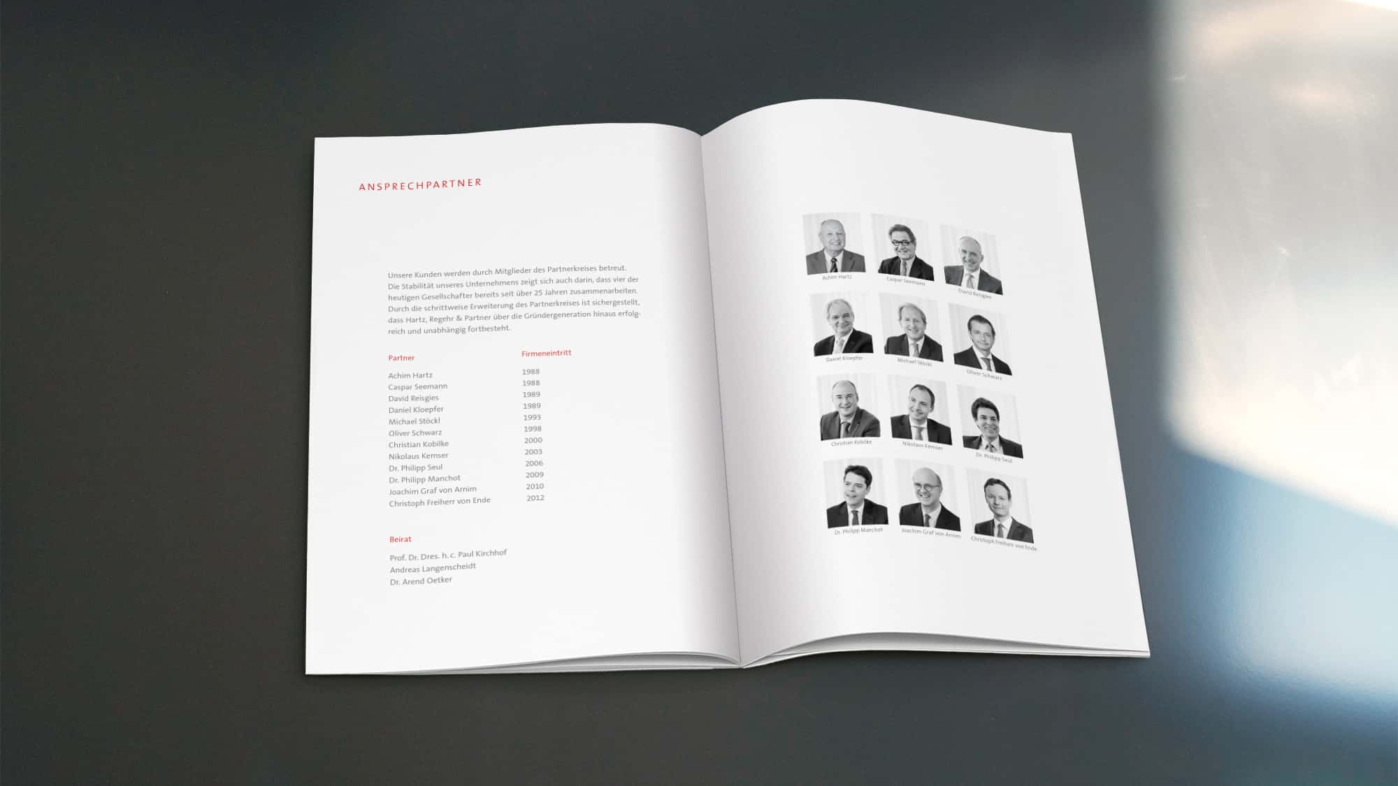 Hartz, Regehr & Partner Firmenbroschüre Titel