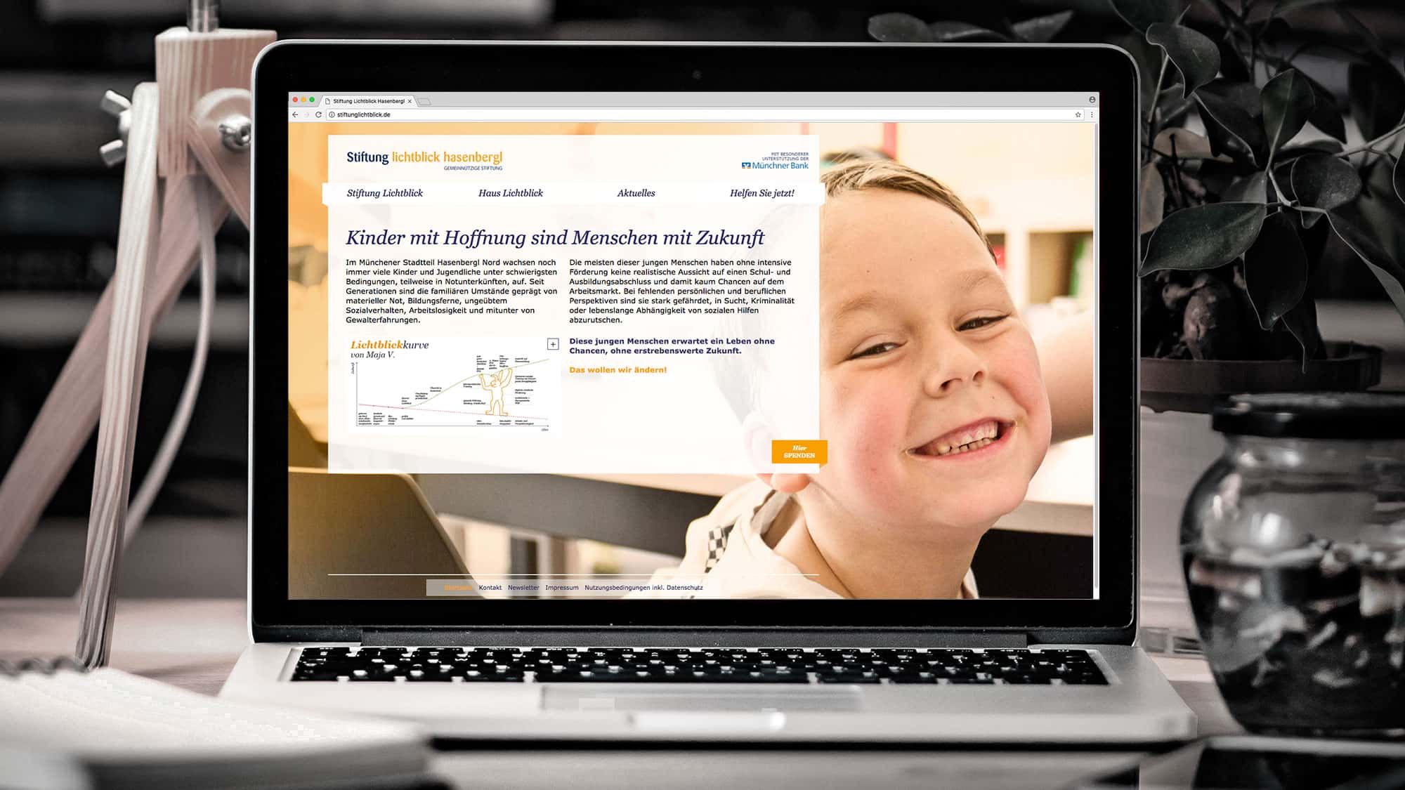 Schliesske Markenagentur Stiftung Lichtblick Haselbergl CSR für Weltverbesserer Website