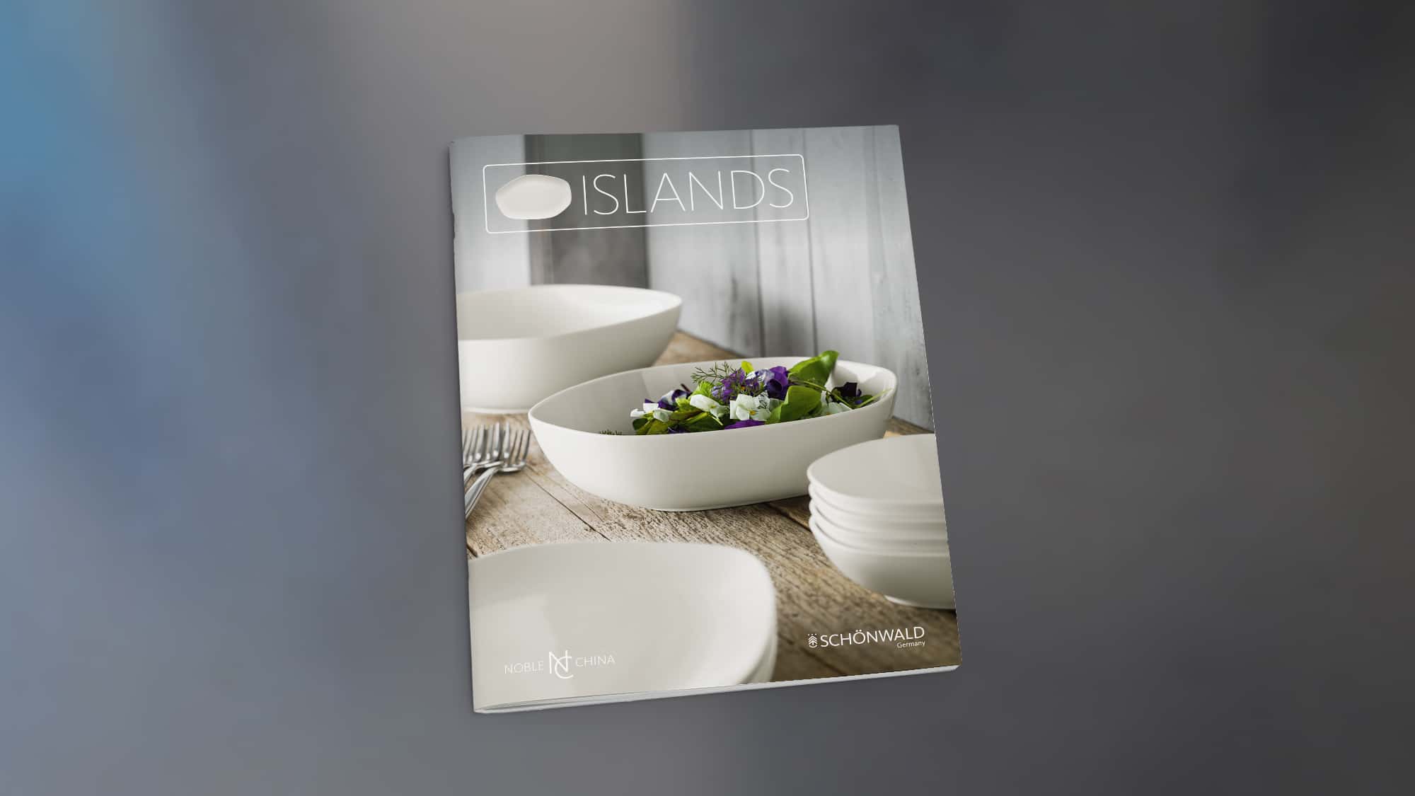 Schönwald Profiporzellan, Islands, Noble China, Produktbroschüre, Schliesske Markenagentur
